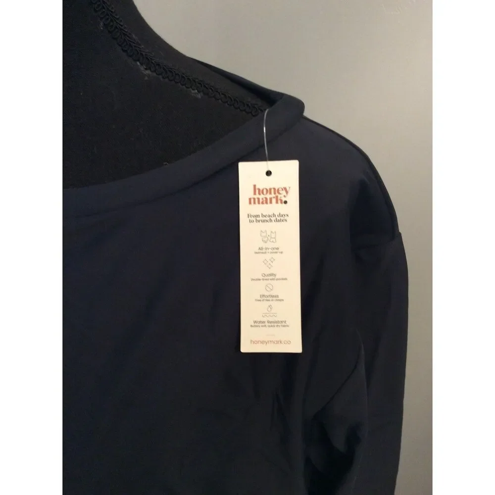 New NWT 3XL Honey Mark Dark Blue Swim wear Set High Waist